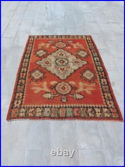 Recional Super Rare Antique Oushak Carpet Floral and Geometric Decor Rug