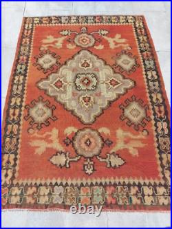 Recional Super Rare Antique Oushak Carpet Floral and Geometric Decor Rug