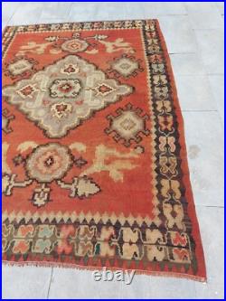 Recional Super Rare Antique Oushak Carpet Floral and Geometric Decor Rug