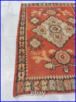 Recional Super Rare Antique Oushak Carpet Floral and Geometric Decor Rug