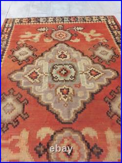 Recional Super Rare Antique Oushak Carpet Floral and Geometric Decor Rug