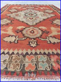 Recional Super Rare Antique Oushak Carpet Floral and Geometric Decor Rug