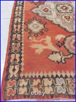 Recional Super Rare Antique Oushak Carpet Floral and Geometric Decor Rug