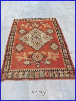 Recional Super Rare Antique Oushak Carpet Floral and Geometric Decor Rug