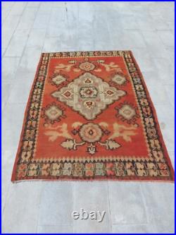 Recional Super Rare Antique Oushak Carpet Floral and Geometric Decor Rug