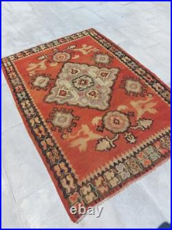 Recional Super Rare Antique Oushak Carpet Floral and Geometric Decor Rug
