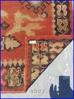 Recional Super Rare Antique Oushak Carpet Floral and Geometric Decor Rug