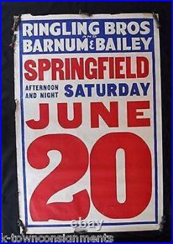 Ringling Bros Barnum & Bailey Circus Original Antique Graphic Advertising Poster