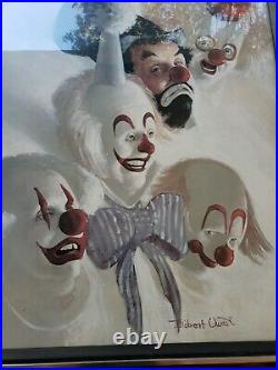 Robert Owen Sign Clowns Abound The 7 Faces of a ClownArt Print Framed In Glass