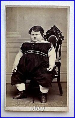 SAMUEL BISHOP Mammoth Fat Boy Circus Sideshow Freak Barnum's Museum CDV #2