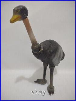 SCHOENHUT Circus Ostrich Bird Painted Eyes Antique Toy Wood Jointed