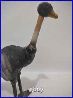 SCHOENHUT Circus Ostrich Bird Painted Eyes Antique Toy Wood Jointed