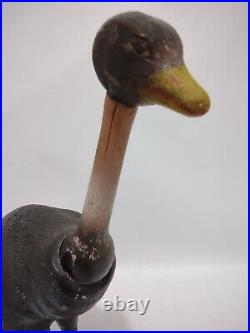 SCHOENHUT Circus Ostrich Bird Painted Eyes Antique Toy Wood Jointed