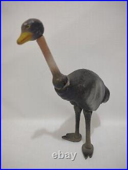 SCHOENHUT Circus Ostrich Bird Painted Eyes Antique Toy Wood Jointed