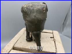 SCHOENHUT Early 1900s Antique Humpty Dumpty Circus Dark Gray Wooden Elephant