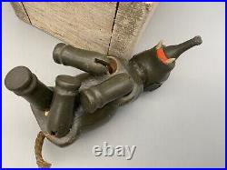 SCHOENHUT Early 1900s Antique Humpty Dumpty Circus Dark Gray Wooden Elephant