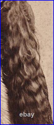 SIGNED! Rare SUPER LONG-HAIR LADY! Antique CIRCUS PHOTO! 1890s SIDESHOW FREAK