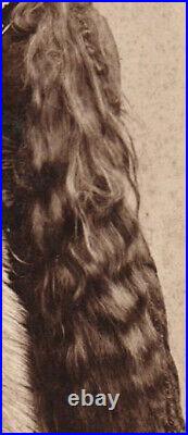 SIGNED! Rare SUPER LONG-HAIR LADY! Antique CIRCUS PHOTO! 1890s SIDESHOW FREAK