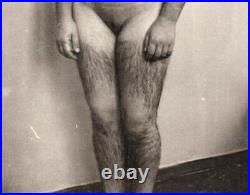 SUPER-RARE ANTIQUE 2 PHOTOS Undressed BEARDED LADY Circus FREAK Risque SIDESHOW