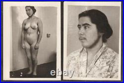 SUPER-RARE ANTIQUE 2 PHOTOS Undressed BEARDED LADY Circus FREAK Risque SIDESHOW