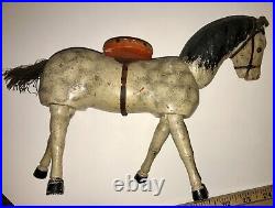 Schoenhut Circus white Horse, glass eyes, antique 1910, Humpy Dumpty