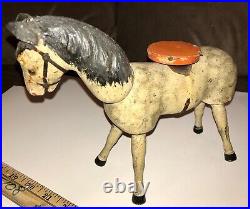 Schoenhut Circus white Horse, glass eyes, antique 1910, Humpy Dumpty