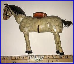 Schoenhut Circus white Horse, glass eyes, antique 1910, Humpy Dumpty