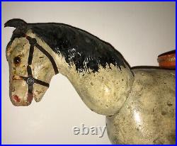 Schoenhut Circus white Horse, glass eyes, antique 1910, Humpy Dumpty