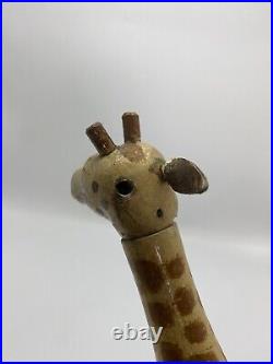 Schoenhut Giraffe Circus Wood Carved Full Size Rope Tail Antique Toy