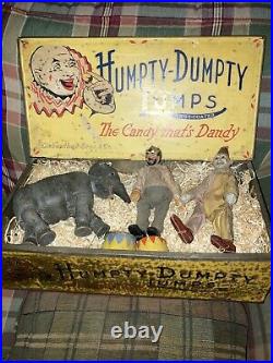 Schoenhut Humpty Dumpty Circus in HD Lumps Candy tin Amazing Antique