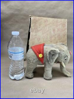 Schuco Mohair Circus Elephant Antique Vintage Plush Toy Stuffed Rare 6 1/2