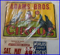 Set Of 2 Antique Adams Bros. Circus Posters Poster Set