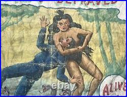 Sideshow banner original And antique! Snap Wyatt! Circa 1940s! Zoma Depraved