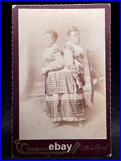 Signed Cabinet Card Circus Barnum Millie Christine Conjoined African Twins