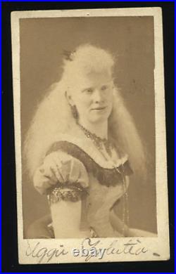 Signed Photo of Albino Girl Victorian Sideshow Circus 1800s CDV Barnum Rare