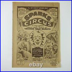 Sparks Circus Courier Advertising Program Greenville Ohio Antique 1923 RARE