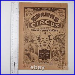 Sparks Circus Courier Advertising Program Greenville Ohio Antique 1923 RARE