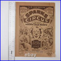 Sparks Circus Courier Advertising Program Greenville Ohio Antique 1923 RARE