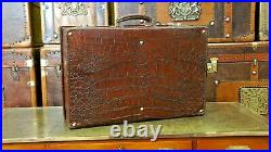 Stunning Antique Crocodile Case By Drew & Sons Piccadilly Circus London