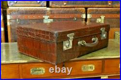 Stunning Antique Crocodile Case By Drew & Sons Piccadilly Circus London