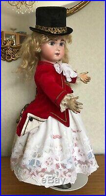 Stunning circus ringmaster jacket dress and hat for antique doll