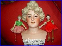 TWO (2) antique Schoenhut bisque head, acrobat HUMPYT DUMPTY circus figure dolls