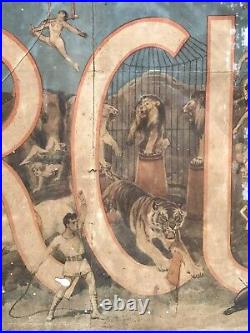 Terrell Jacobs Wild Animal Circus Antique Colored Advertising Poster