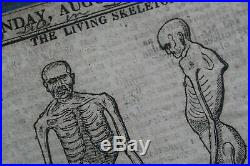 The Living Skeleton 1825 Cuiro Circus Antique Oddidty Freak Show Attraction