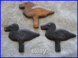 Three (3) Antique Shooting Gallery Carnival Duck Targets