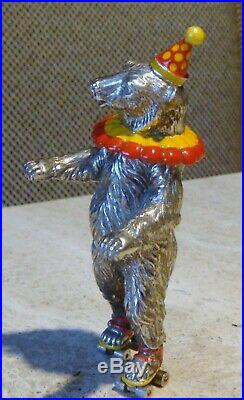 Tiffany Sterling Silver Gene Moore Circus Bear on Roller Skates Early Edtion