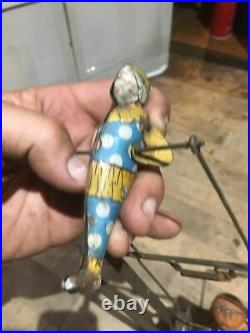 Tik tak toy antique wind up vintage original Paint Tin Circus Clown Acrobat
