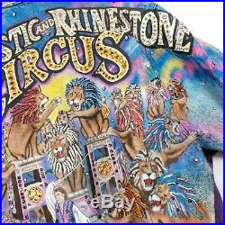 Tony Alamo Designs Vintage Fantastic & Rhinestone Circus Denim Jacket Size M