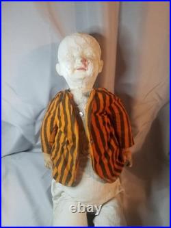 Ultra Rare Antique Fair Amusement Co. Plaster & Fabric Carnival Doll Early 1900s