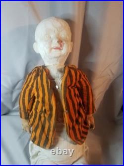 Ultra Rare Antique Fair Amusement Co. Plaster & Fabric Carnival Doll Early 1900s